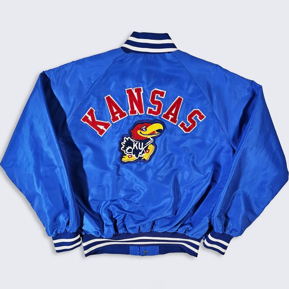 Kansas Jayhawks Vintage 90s Basketball Bomber Jacket